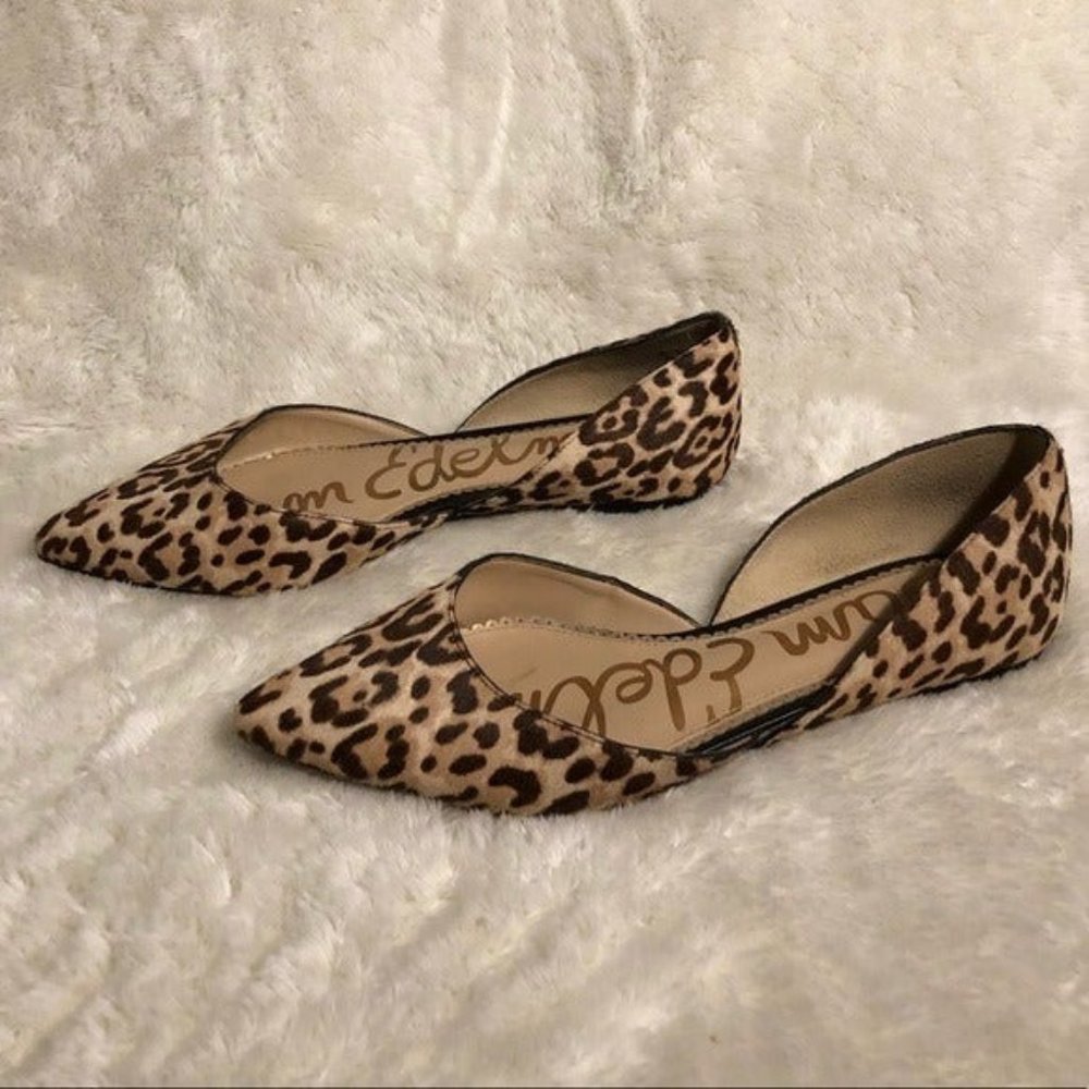 Sam Edelman Rodney Calf Hair Leopard d'Orsay Flat size 7 1/2